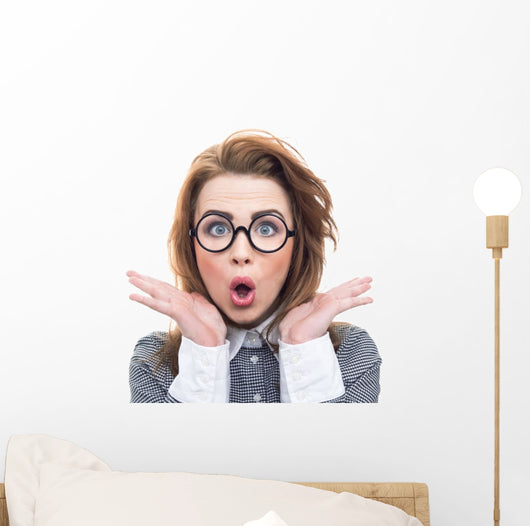 Close-up Funny Woman Wall Decal