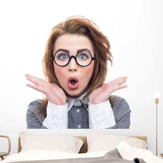 Close-up Funny Woman Wall Decal