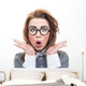 Close-up Funny Woman Wall Decal