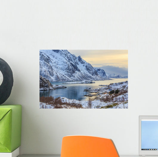 Winter Fjord Sunset Wall Decal