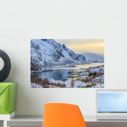 Winter Fjord Sunset Wall Decal