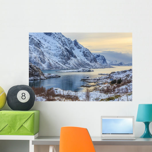 Winter Fjord Sunset Wall Decal