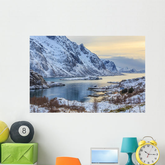 Winter Fjord Sunset Wall Decal