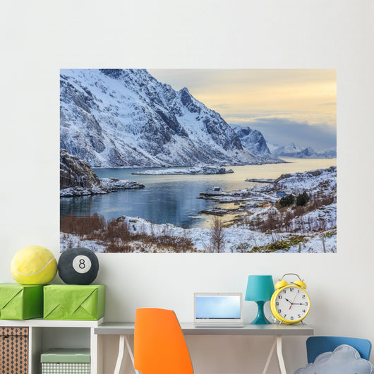 Winter Fjord Sunset Wall Decal