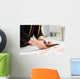 Dressmaker Cutting Fabric with Wall Decal
