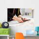 Dressmaker Cutting Fabric with Wall Decal