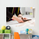 Dressmaker Cutting Fabric with Wall Decal