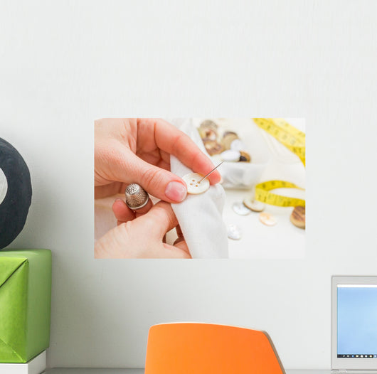 Sewing Button Cloth Wall Decal