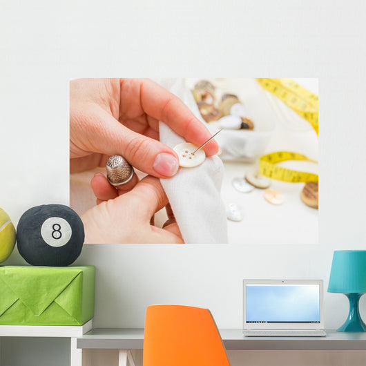 Sewing Button Cloth Wall Decal