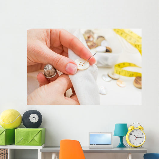 Sewing Button Cloth Wall Decal