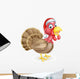 Cartoon Christmas Turkey Santa Wall Decal