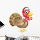 Cartoon Christmas Turkey Santa Wall Decal