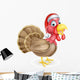Cartoon Christmas Turkey Santa Wall Decal