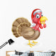 Cartoon Christmas Turkey Santa Wall Decal