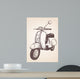 Hand Drawn Retro Scooter Wall Decal