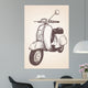Hand Drawn Retro Scooter Wall Decal