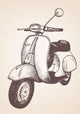 Hand Drawn Retro Scooter Wall Decal
