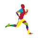 Abstract Colorful Runner Wall Decal