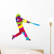 Abstract Colorful Baseball Batter Wall Decal