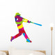 Abstract Colorful Baseball Batter Wall Decal