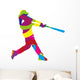 Abstract Colorful Baseball Batter Wall Decal