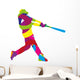 Abstract Colorful Baseball Batter Wall Decal