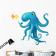 Illustration with Friendly Octopus Wall Decal