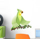 Green Parrot Sitting Branch Wall Decal