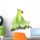 Green Parrot Sitting Branch Wall Decal