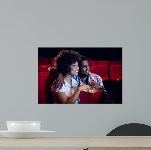 Happy Young Couple Watching Wall Decal