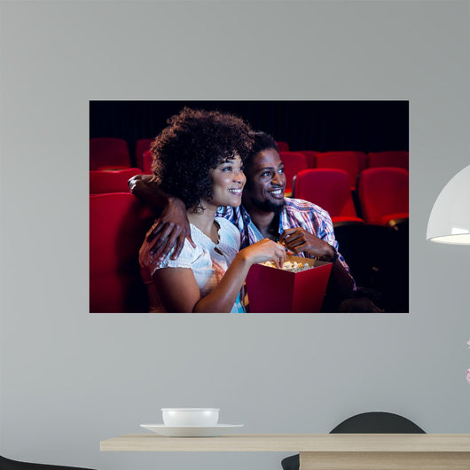 Happy Young Couple Watching Wall Decal