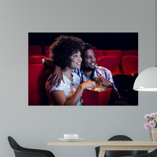 Happy Young Couple Watching Wall Decal