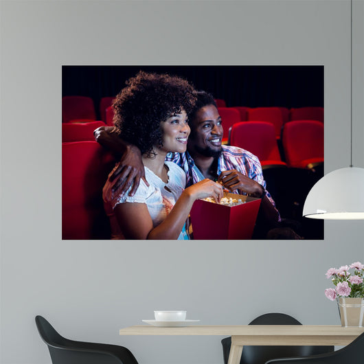 Happy Young Couple Watching Wall Decal