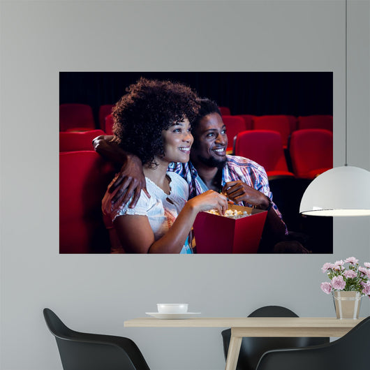 Happy Young Couple Watching Wall Decal