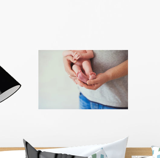 Newborn Baby Feet Father Wall Decal Design 2