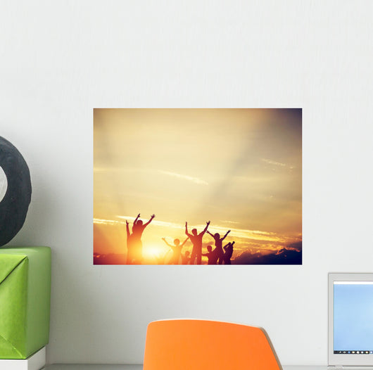 Happy Friends Family Jumping Wall Decal