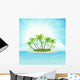 Tropical Island with Palm Wall Decal