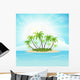 Tropical Island with Palm Wall Decal