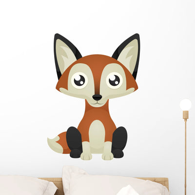 Fox Wall Decal shown on a wall