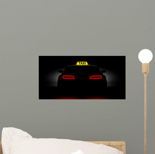Realistic Car Taxi Back Wall Decal