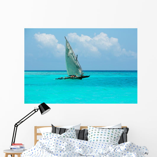 Wooden Sailboat Dhow Wall Decal