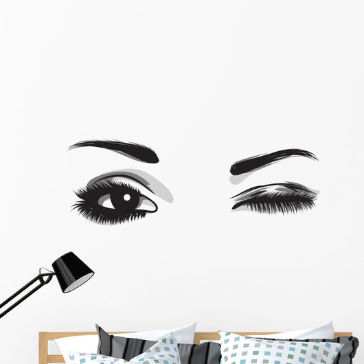 Beautiful Blinking Eyes Wall Decal