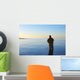 Angler Steht im Meer Wall Decal
