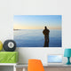 Angler Steht im Meer Wall Decal