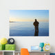 Angler Steht im Meer Wall Decal