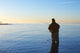 Angler Steht im Meer Wall Decal