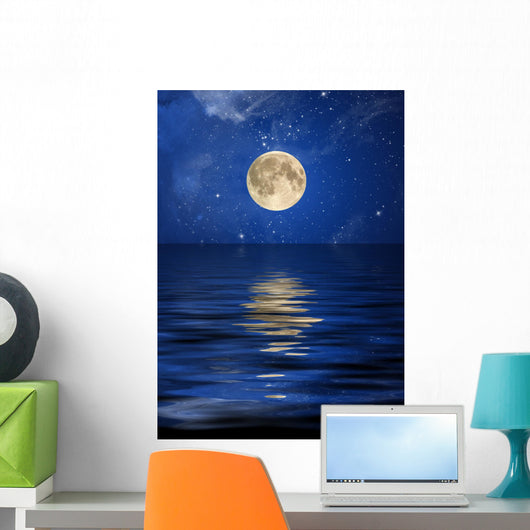 Reflection Moon and Stars Wall Decal