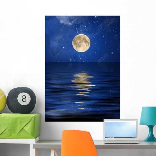 Reflection Moon and Stars Wall Decal