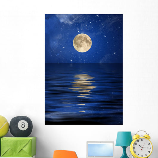 Reflection Moon and Stars Wall Decal