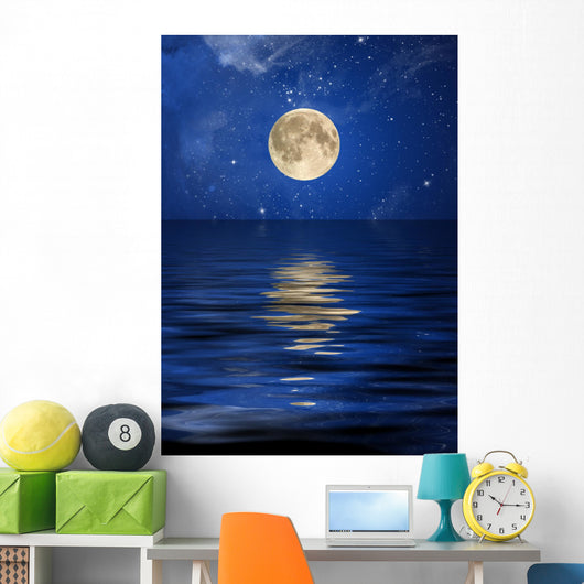 Reflection Moon and Stars Wall Decal